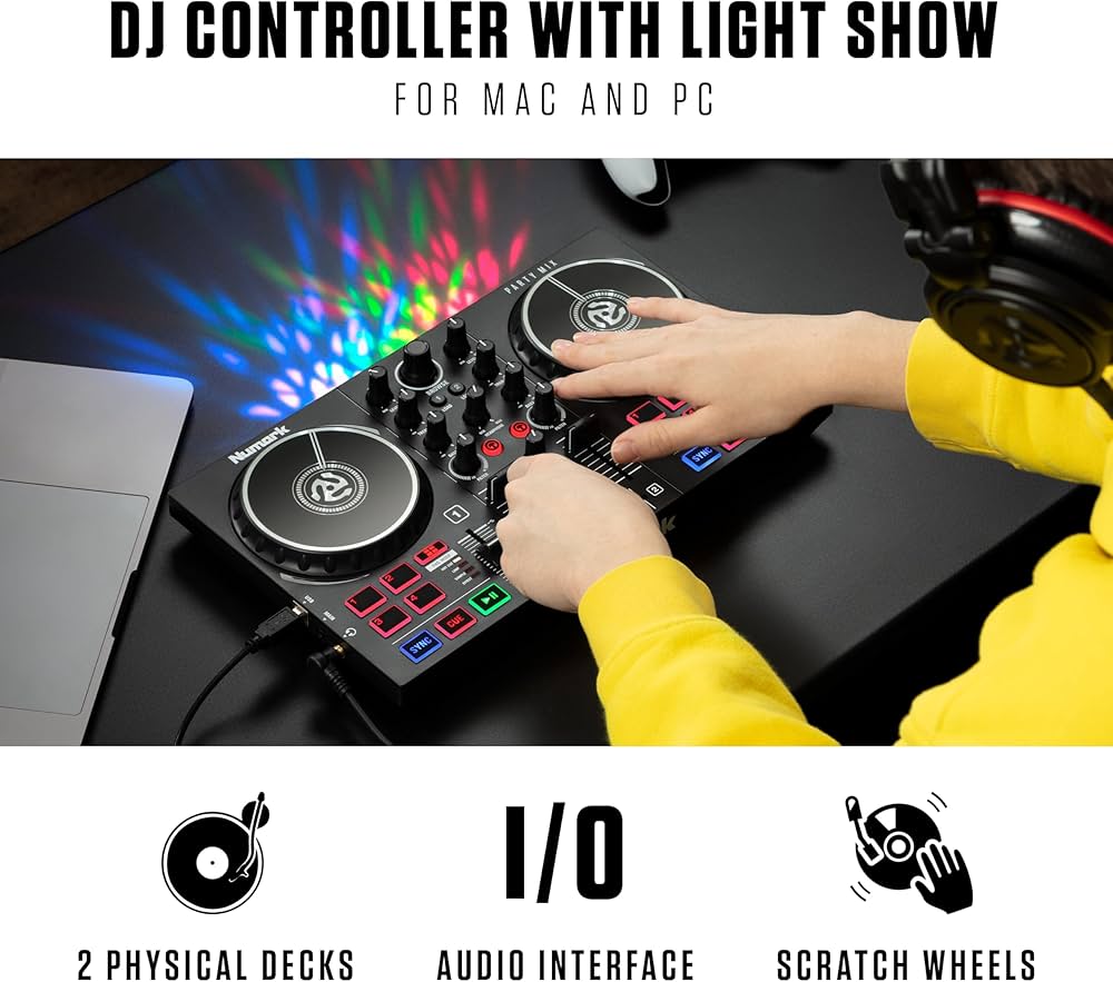 Numark Party Mix II DJ Controller with Light Show, 2 Decks
