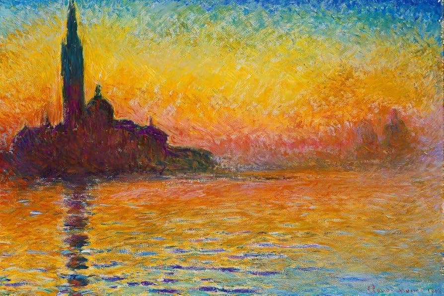Amazon.com: Laminated Claude Monet Sunset Dusk Twilight in Venice