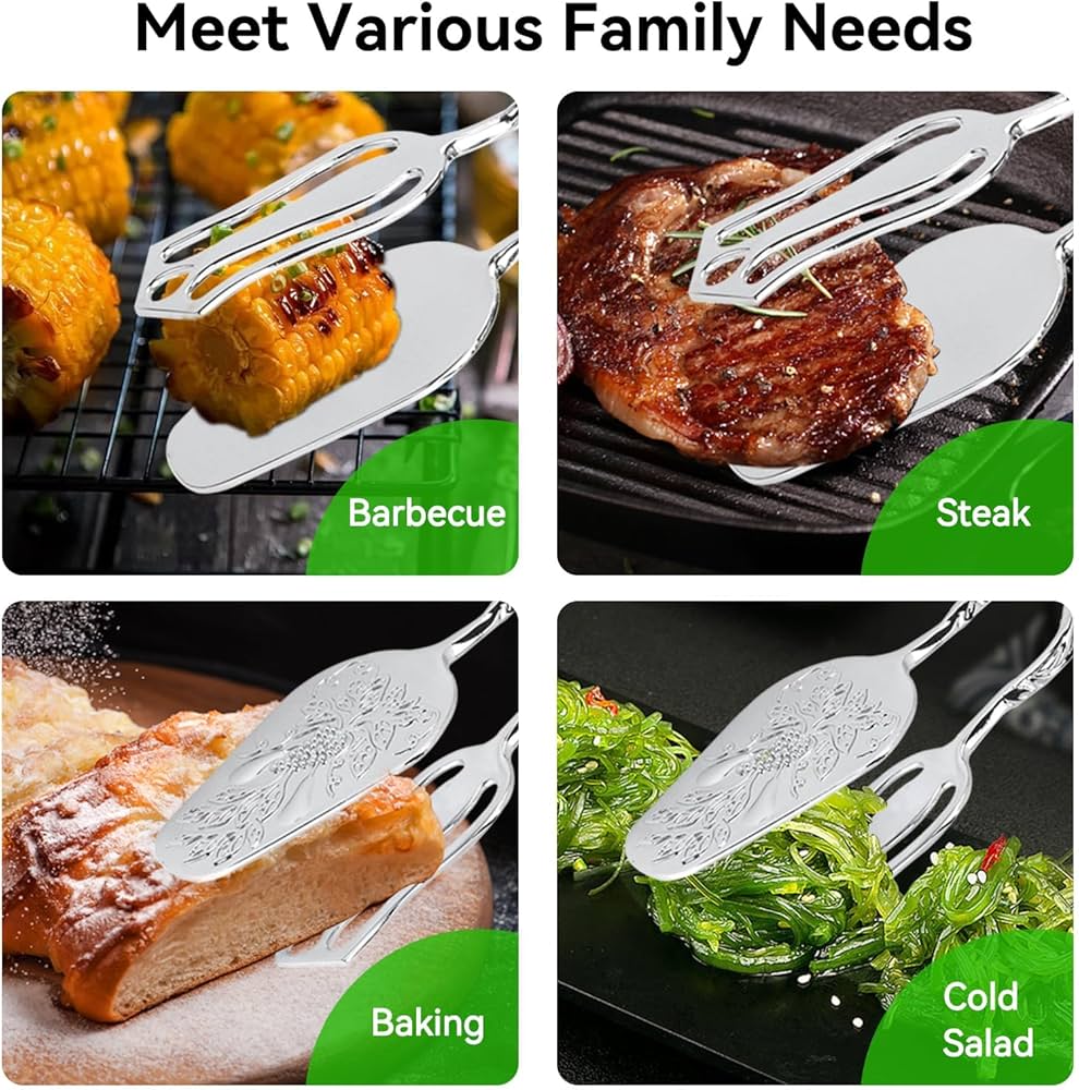 Amazon.com: 9in Vintage Salad Tong for Serving, Zinc Alloy Silver