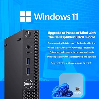 Amazon.com: Dell Optiplex 3070 Micro PC | Windows 11 Pro | Intel