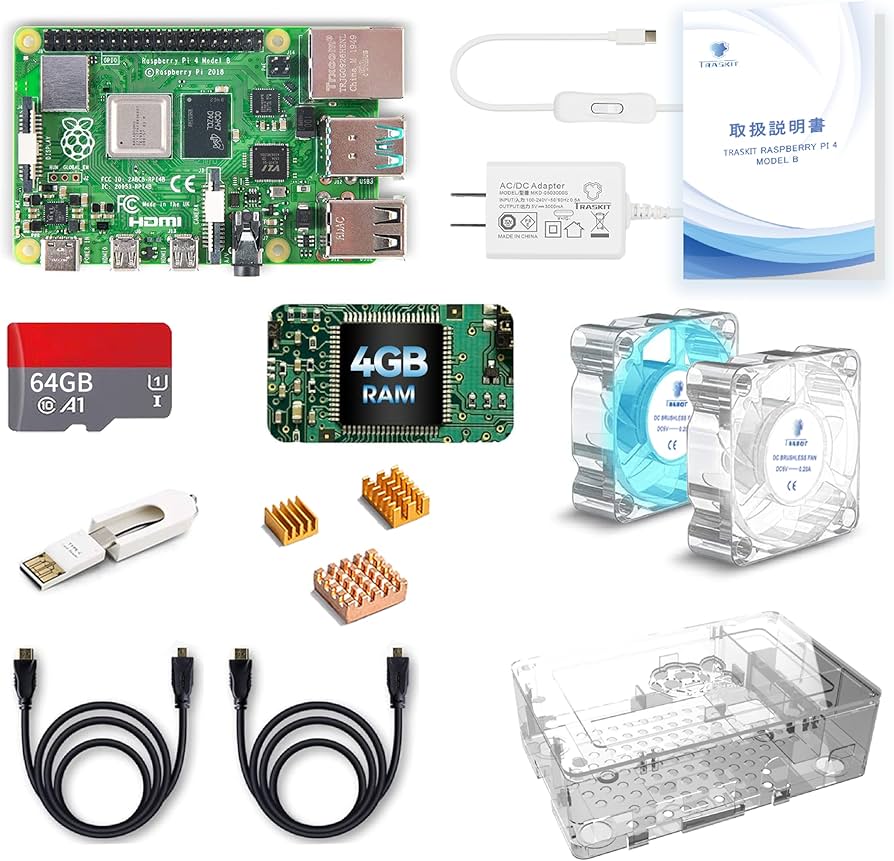 Amazon.co.jp: TRASKIT Starter Kit for Raspberry Pi 4 Model B