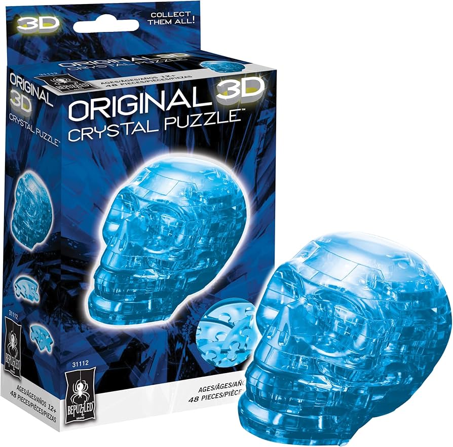 Amazon | BePuzzled スカルオリジナル 3D クリスタルパズル ブルー