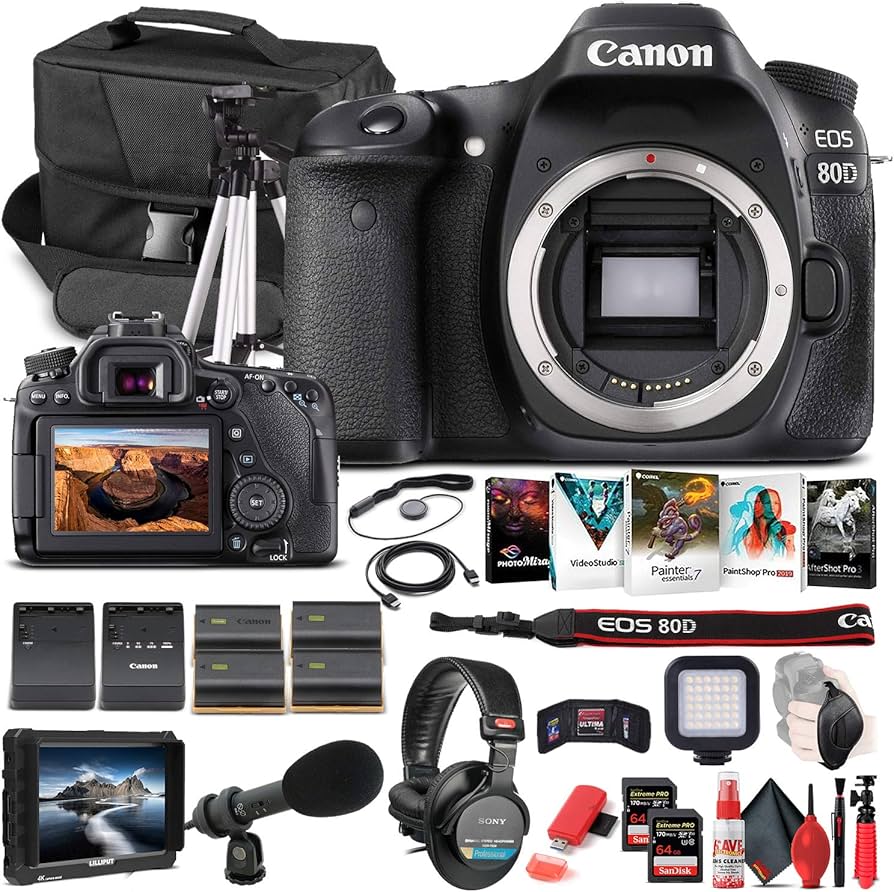 Amazon.com : Canon EOS 80D DSLR Camera (Body Only) (1263C004) + 4K