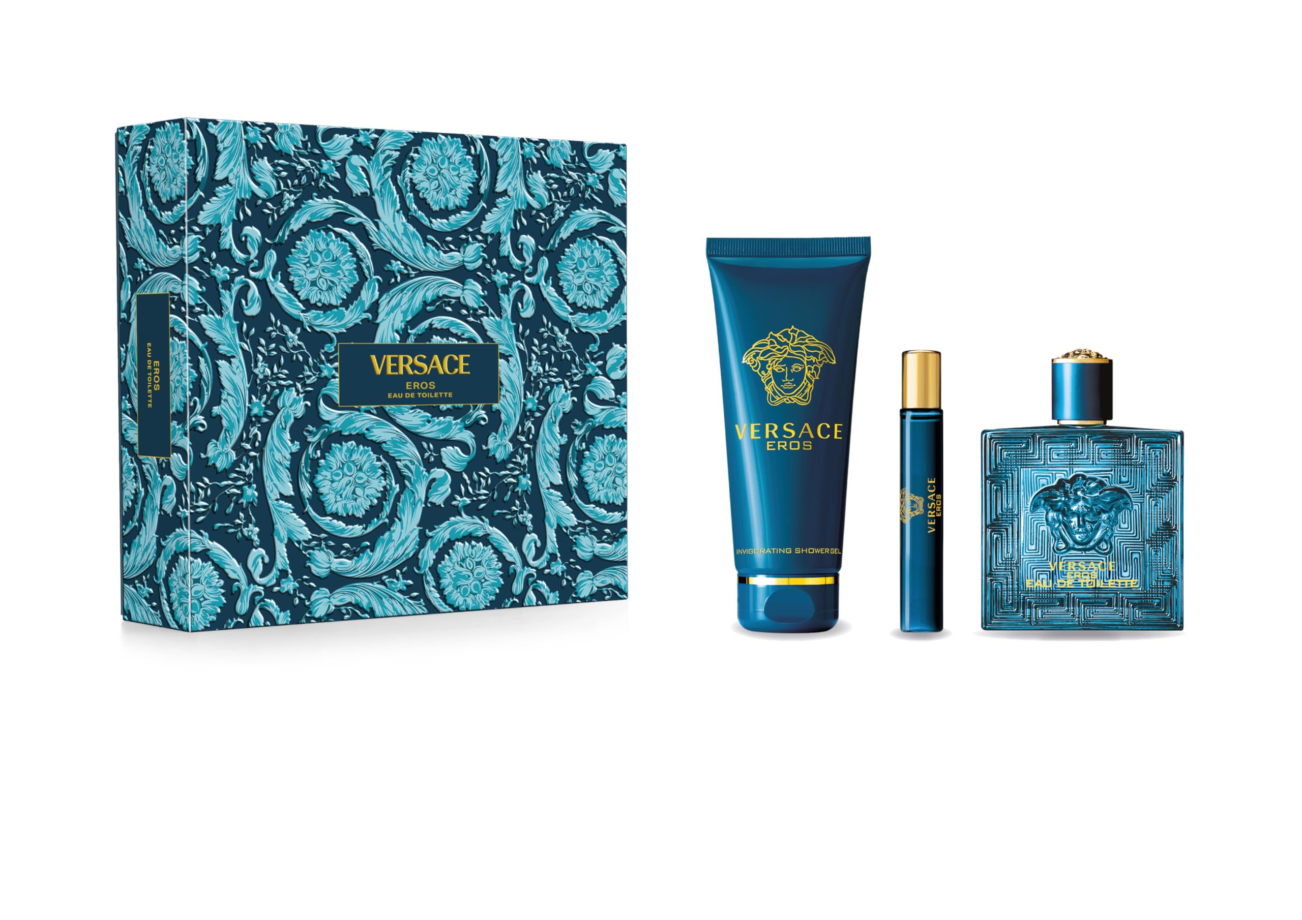 Amazon.com : VERSACE EROS by Versace 3 PIECE GIFT SET - 3.4 OZ EAU