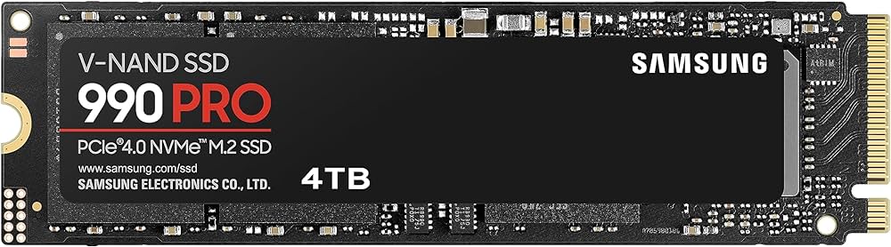 Amazon | Samsung 990 PRO NVMe M.2 SSD, 4 TB, PCIe 4.0, 7.450 MB/s