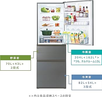 Amazon | 東芝 冷蔵庫 幅60.0㎝ 356L GR-U36SV(ZH) 3ドア ガラスドア