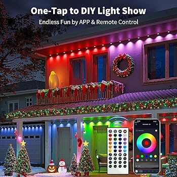 XINKAITE 400FT Permanent Outdoor Lights with 200 LEDs - Smart RGB+