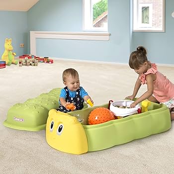 Amazon.com: Kids Plastic Sandbox with Lid for Outdoor Play and