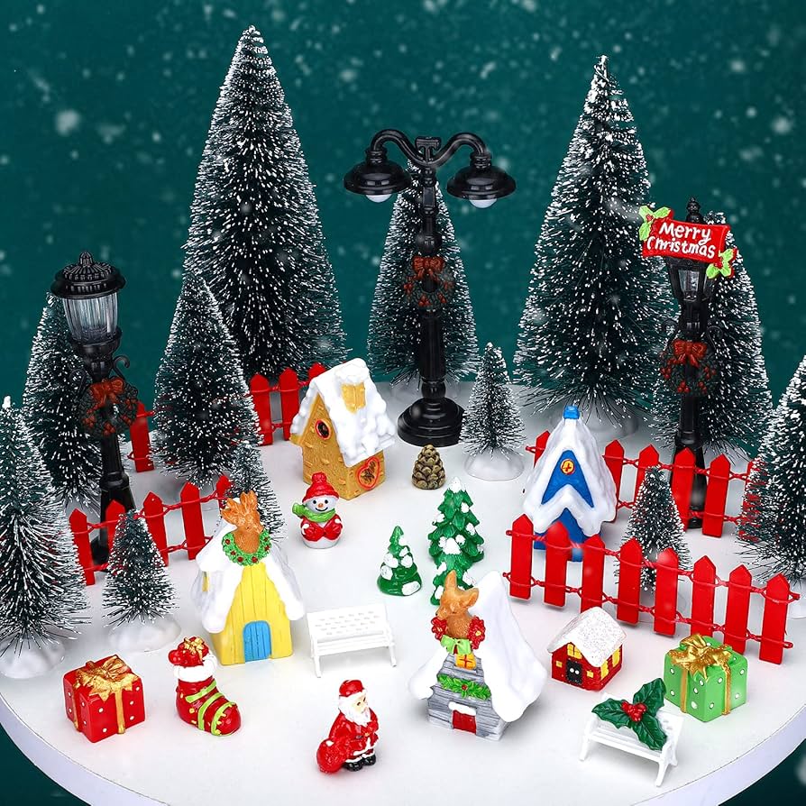 Amazon.co.jp: Bucherry クリスマスビレッジフィギュア39点セット