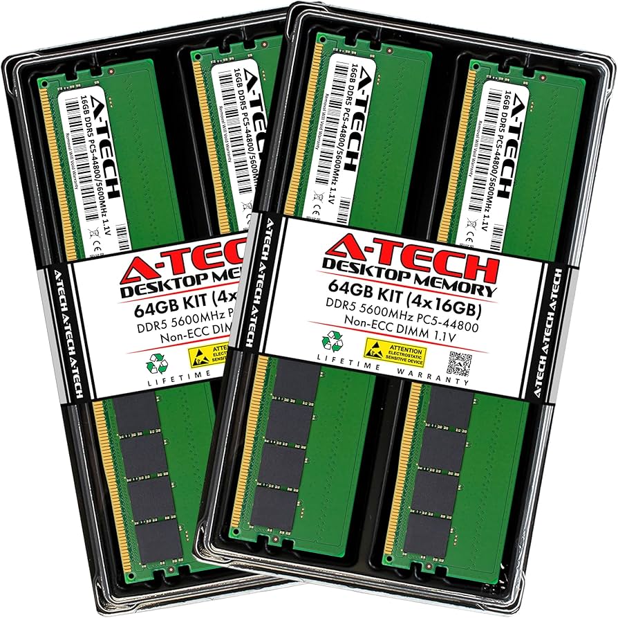 A-Tech 64GB Kit (4x16GB) RAM for HP Z2 G1i SFF, Z2 G1i Tower