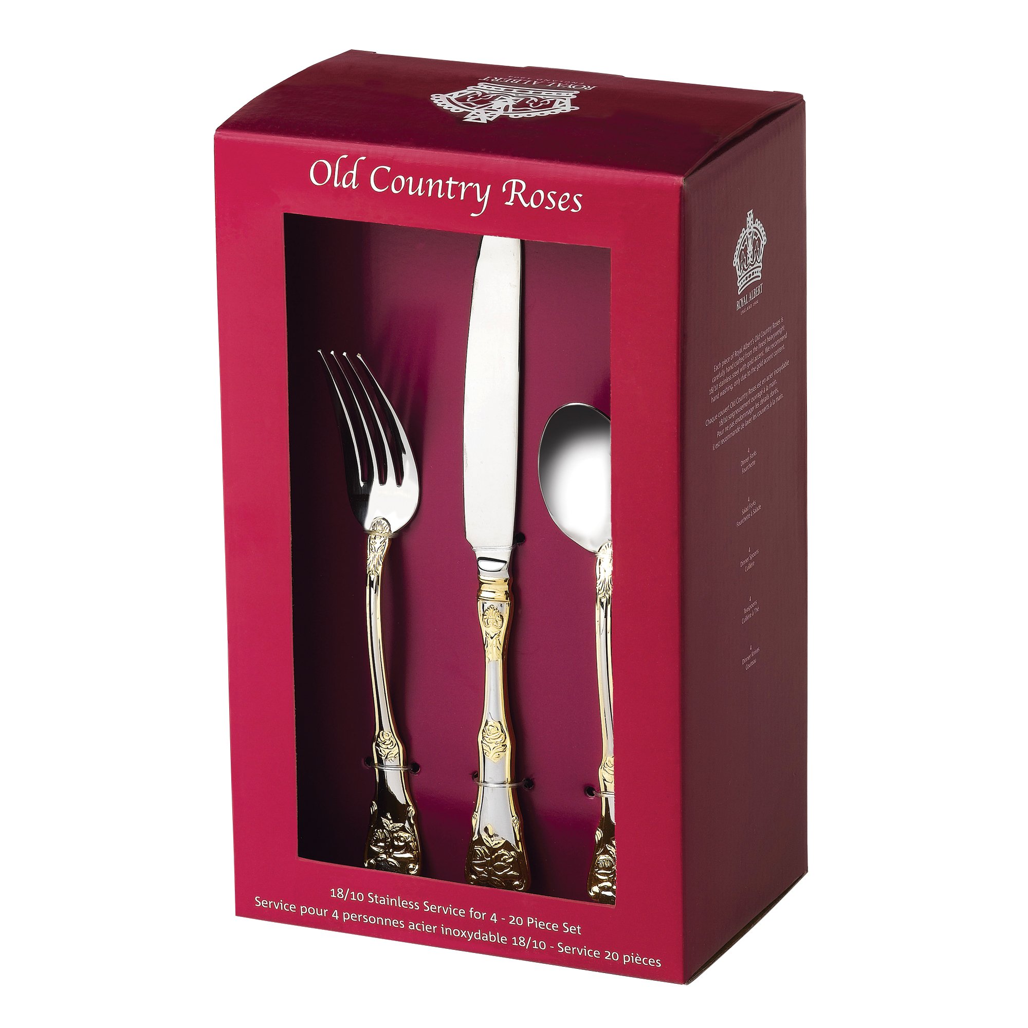 Amazon.com: Royal Albert Old Country Roses 20-Piece Flatware Set