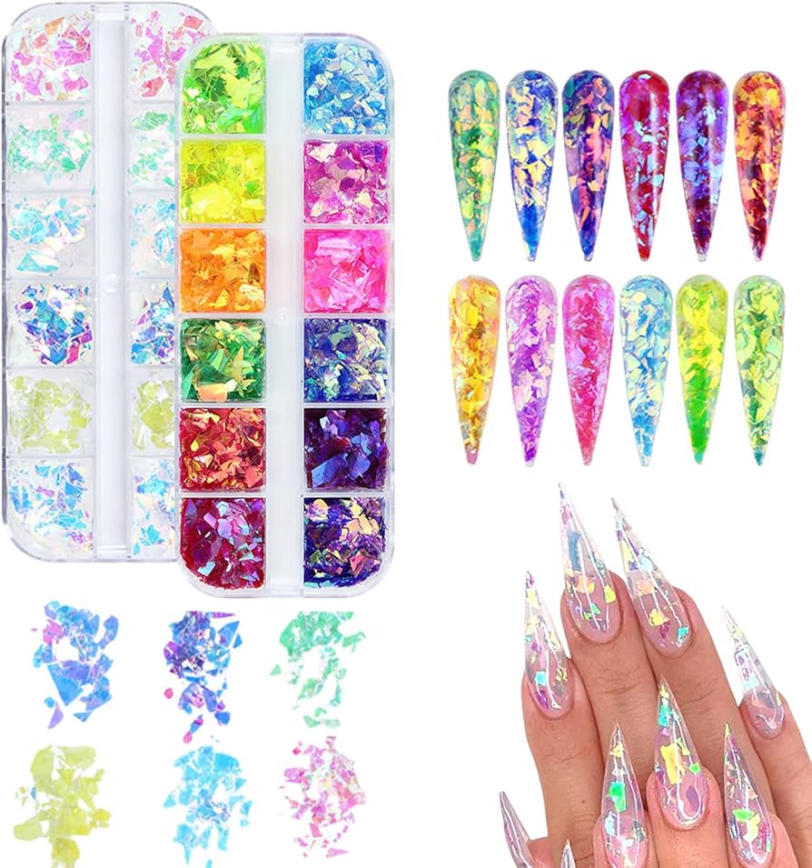 Amazon.co.jp: ネイルパーツ グリッター ネイル ホログラム 24色