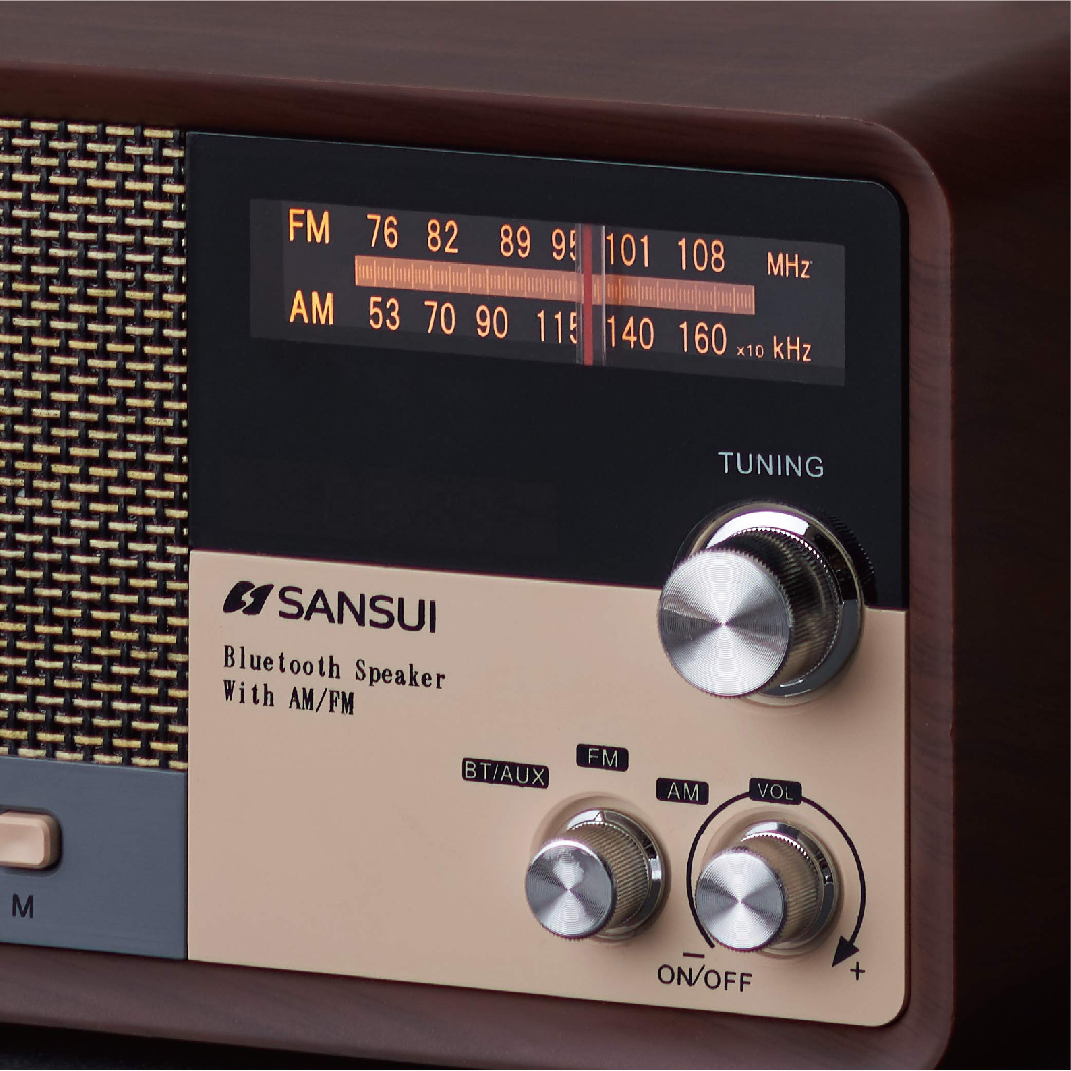 Amazon.co.jp: Sansui Wood MSR-1 WD Bluetooth Speaker with AM/FM