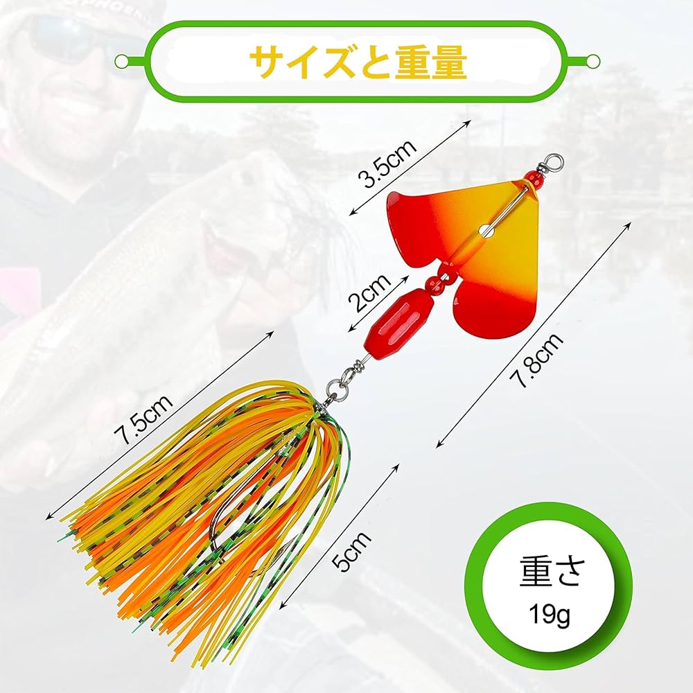 Amazon.co.jp: バズベイト バス釣り ルアー バススピナーベイト