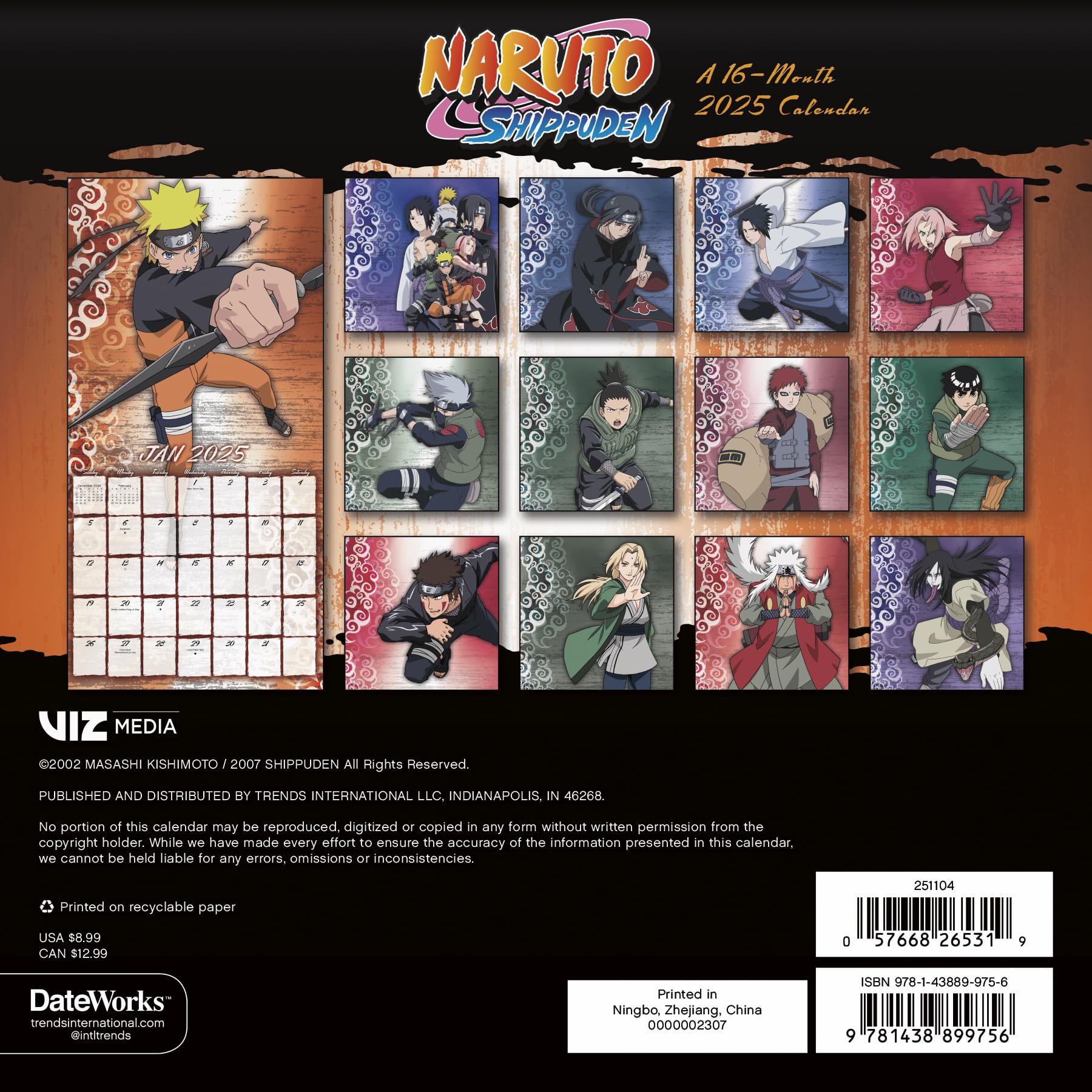 Amazon.co.jp: NARUTO-ナルト-カレンダー 2025年 デラックス NARUTO