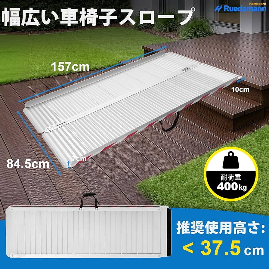 Amazon | Ruedamann アルミスロープ 長さ157cm*幅85cm 耐荷重400kg