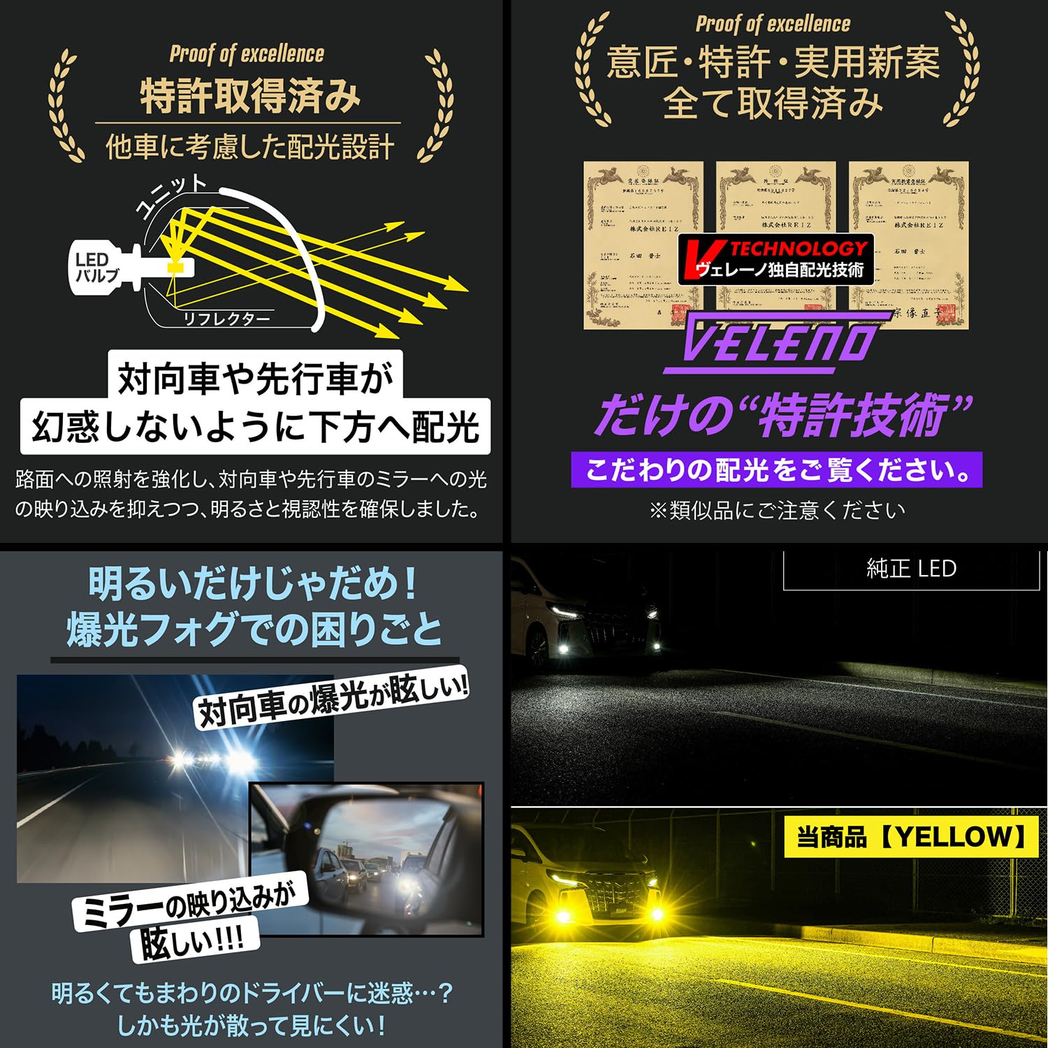 Amazon | VELENO MORTALE LED フォグランプ イエロー 14400lm 実測値