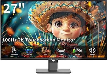 Amazon.com: Pisichen Touchscreen Monitor 27 Inch 2K 100Hz Gaming