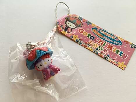 レア】 ハローキティ 根付け ストラップ マスコット 水色着物3種