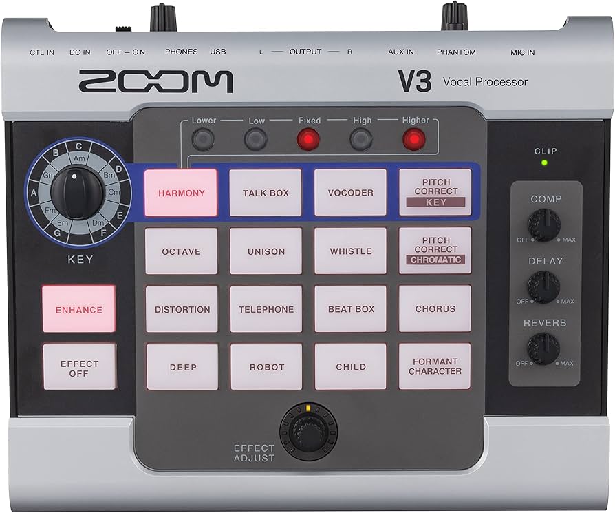 Amazon.com: Zoom V3 Vocal Processor with Harmony, Pitch Correction