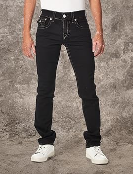 True Religion Men's Ricky Big T Straight Leg Jean with Back Flap