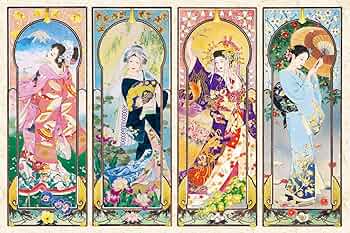 廃盤】エポック社 春代 四季美人～冬の巻～ 冬音 パズル 1000ピース