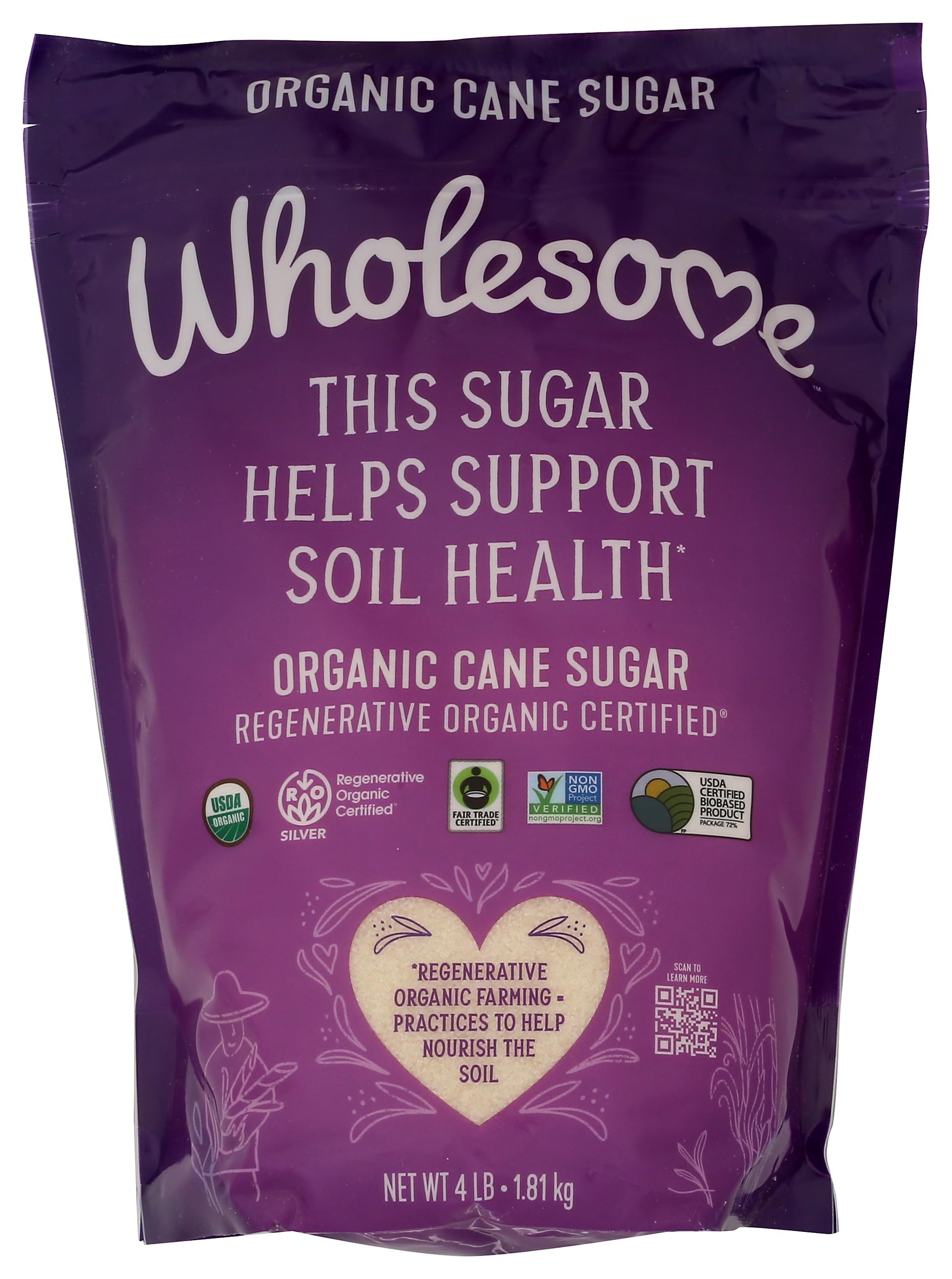 Amazon.com : Wholesome Sweeteners 4-Pound Organic Cane Sugar, Fair