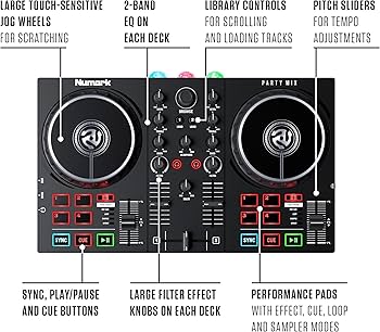 Amazon.com: Numark Party Mix II DJ Controller with Lights, 2 Decks