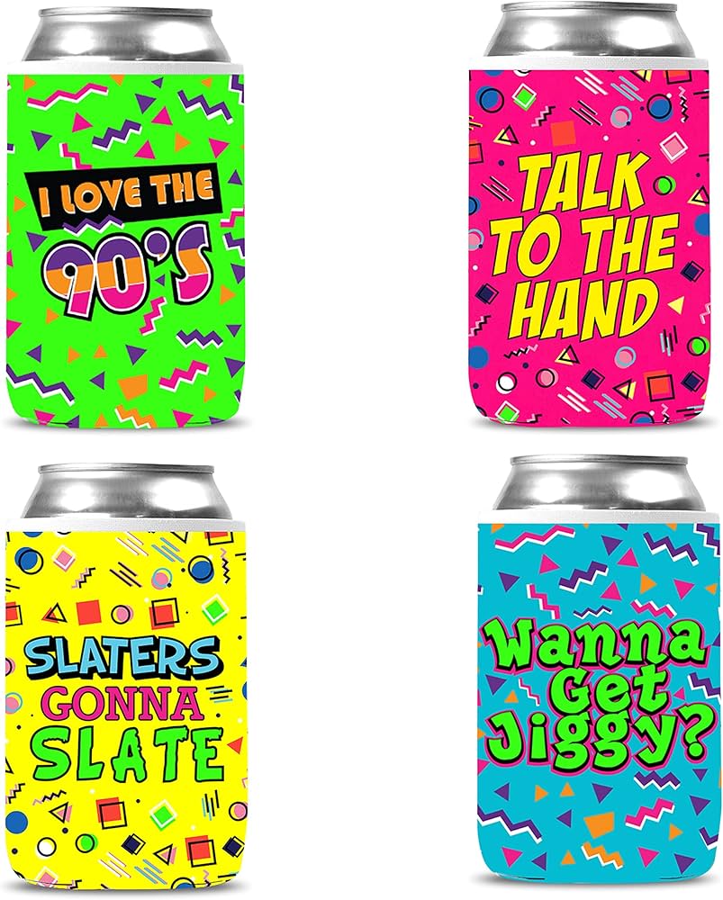 Amazon.com: Throwback 90's Can Coolies (4 PACK) - Funny 1990's