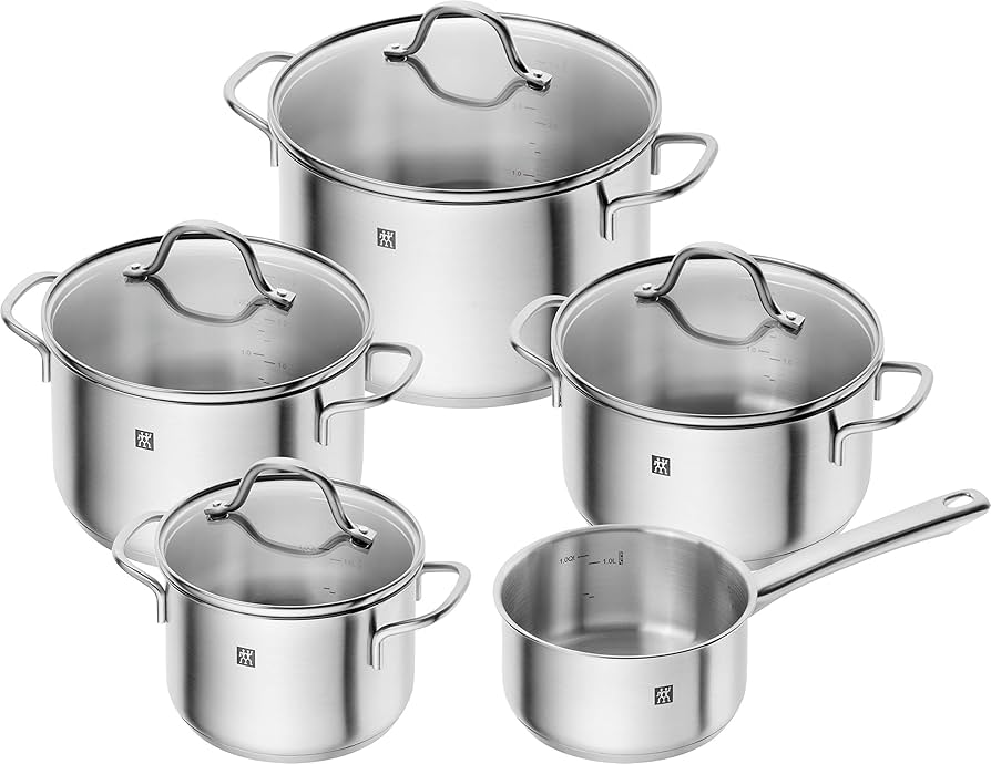 Amazon.com: Zwilling Flow 5-Piece Cookware Set Glass Lids Suitable