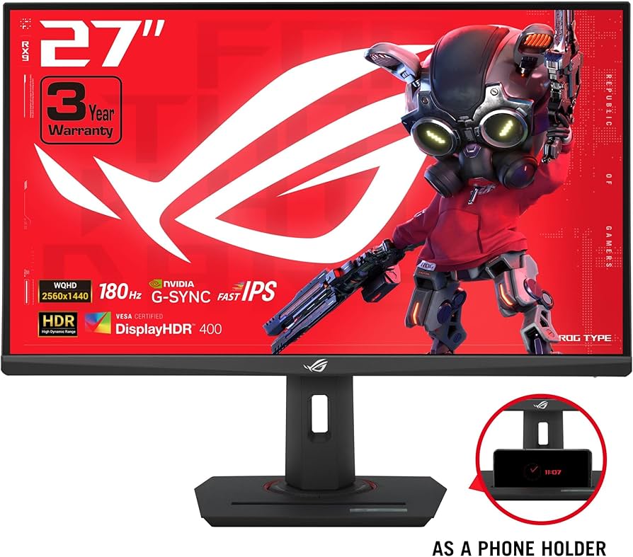 ASUS ROG Strix 27” QHD HDR400 USB-C Gaming Monitor(XG27ACS