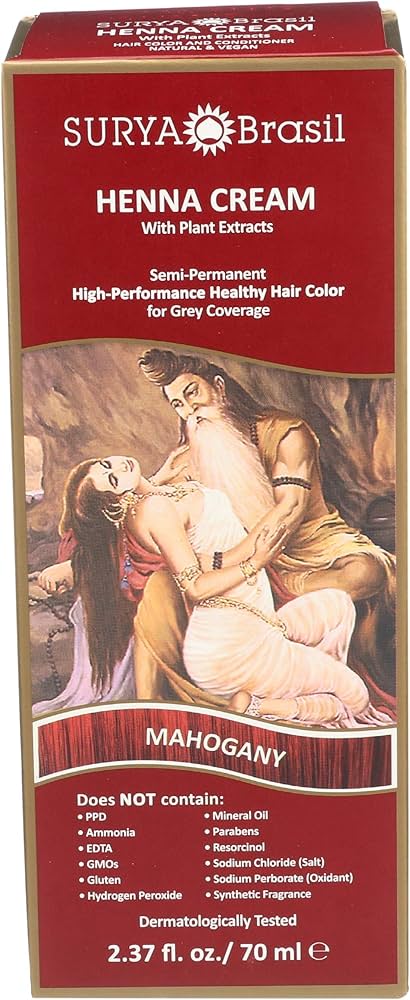 Amazon.com : Surya Brasil Products Henna Cream, Mahogany, 2.37