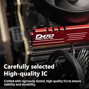 DATO 32GB RAM (16GBx2), DDR4 3200MHz with Heatsink, PC4-25600 CL16