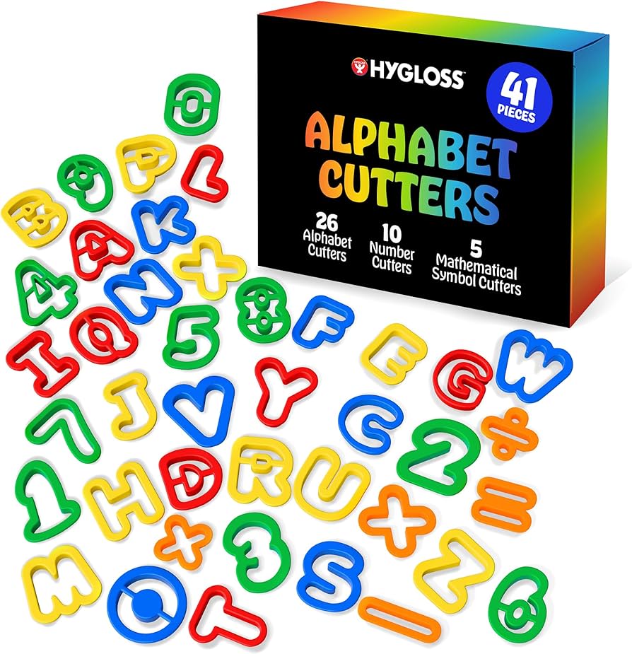 Amazon.com: Hygloss 41-Piece Alphabet Cutters Set – ABC Letter and