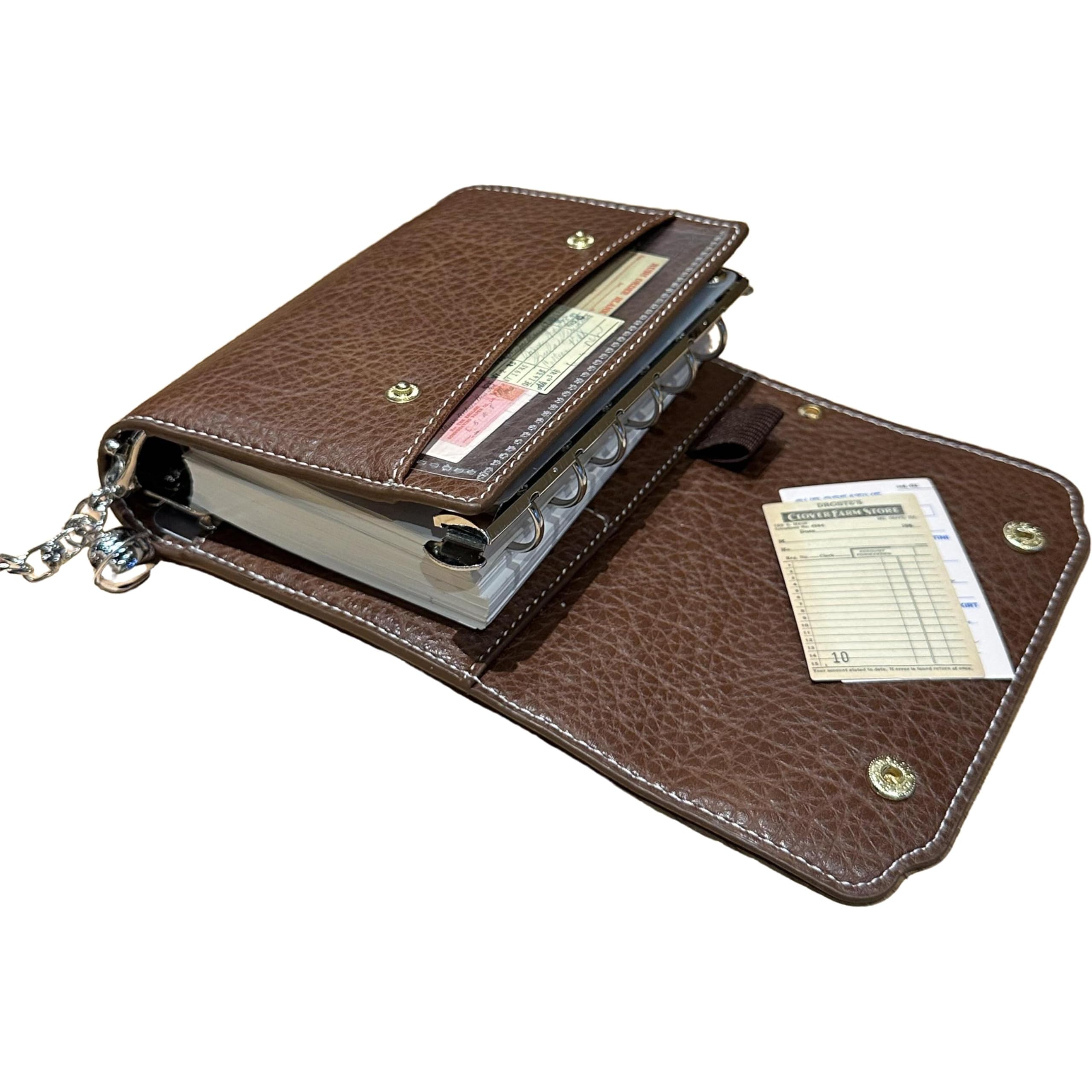 Amazon.co.jp: システム手帳 ビジネス手帳 三つ折り ヴィンテージ