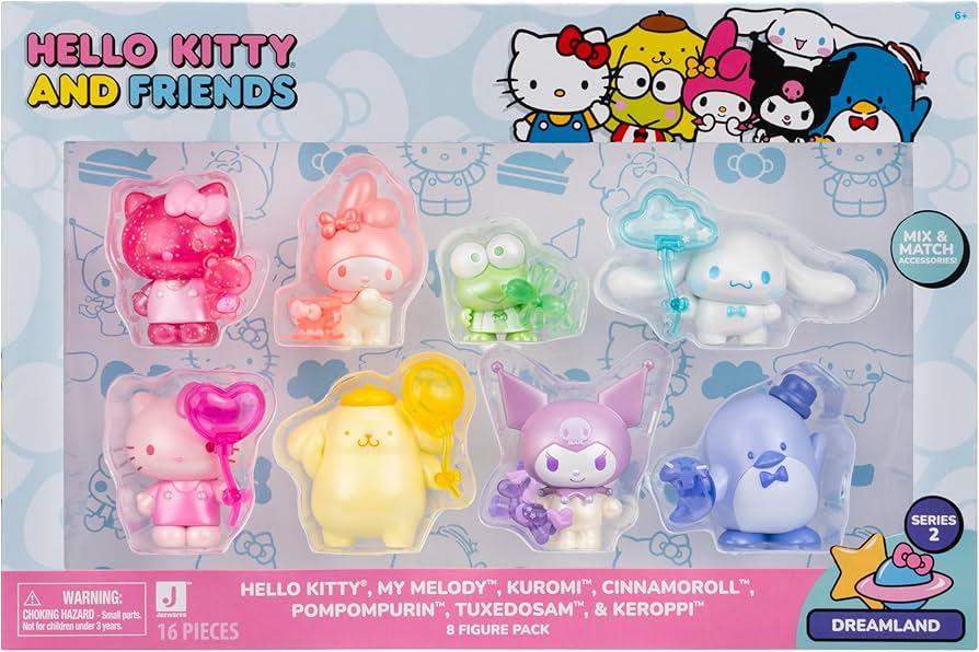 Amazon.com: Jazwares Hello Kitty and Friends Dreamland 8-Pack with