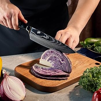 Amazon.com: SENKEN 8-Piece Japanese Knife Set - Black Resin Handle