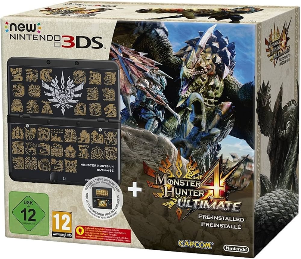 Amazon | New Nintendo 3DS 欧州版 本体 黒 Black モンハン4Uカバー