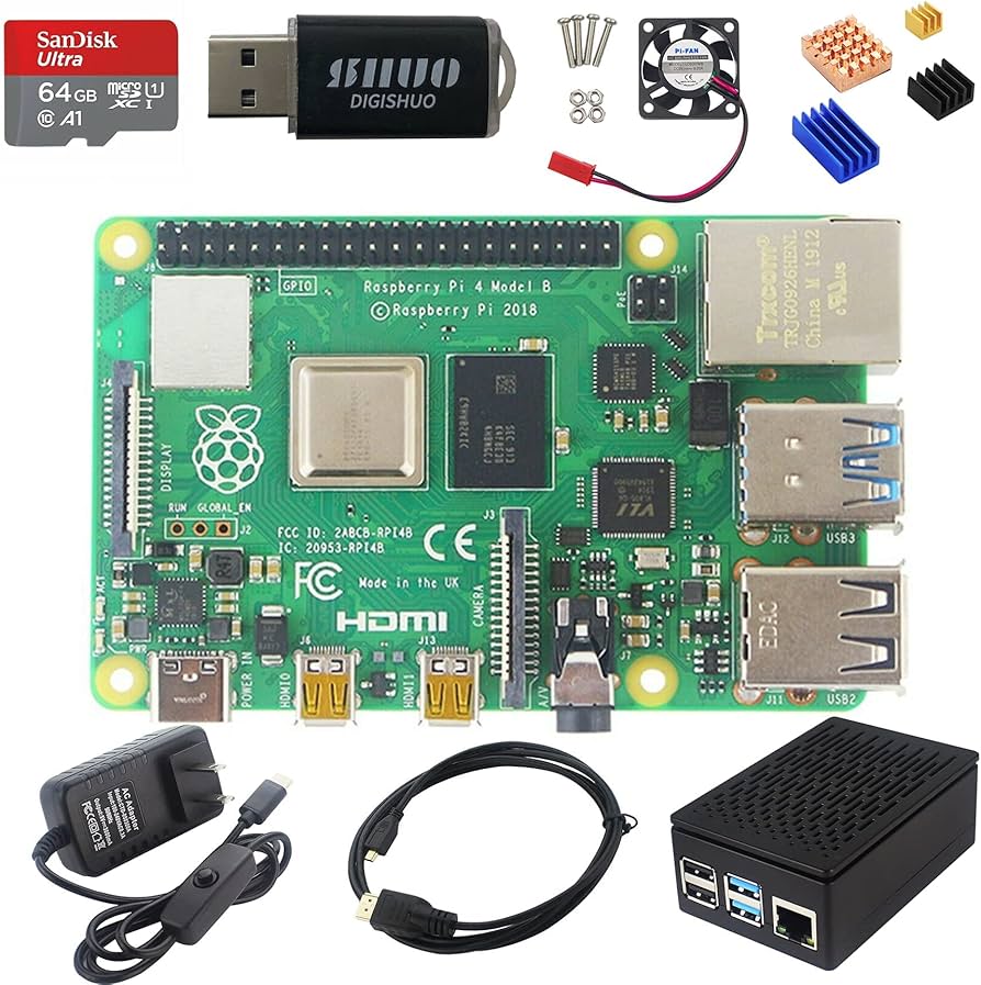 Amazon.com: DIGISHUO Raspberry Pi 4B Model B 8GB RAM DIY Kit