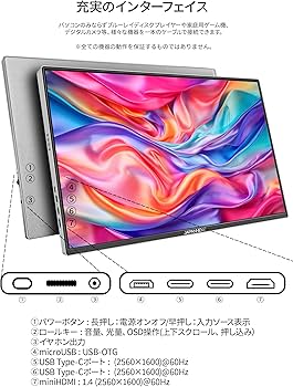 Amazon.co.jp: JAPANNEXT 16インチ モバイルモニター IPS パネル WQXGA