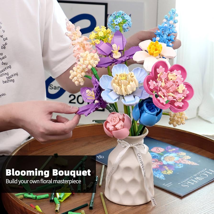 Amazon.com: SUNHABI Flower Building Set for Adults Flower Bouquet