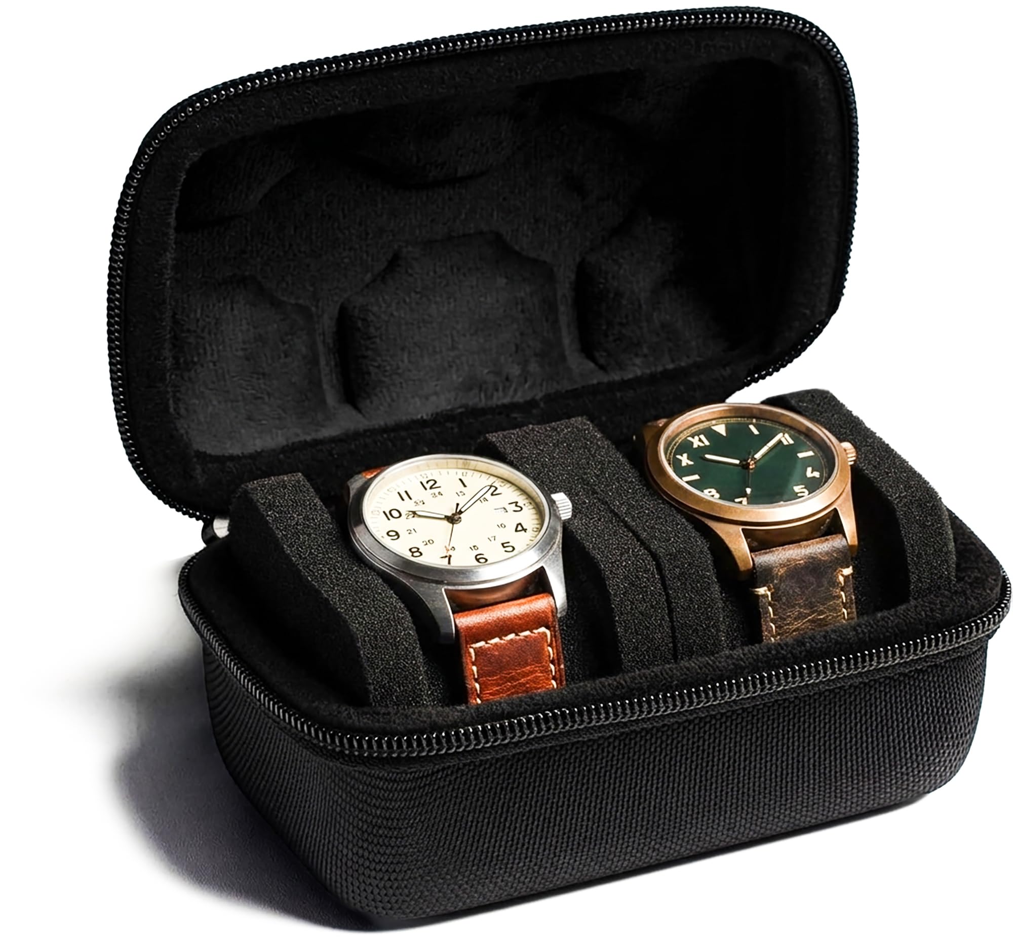 Amazon.co.jp: ハードコンパクト腕時計ロールトラベルケース、2
