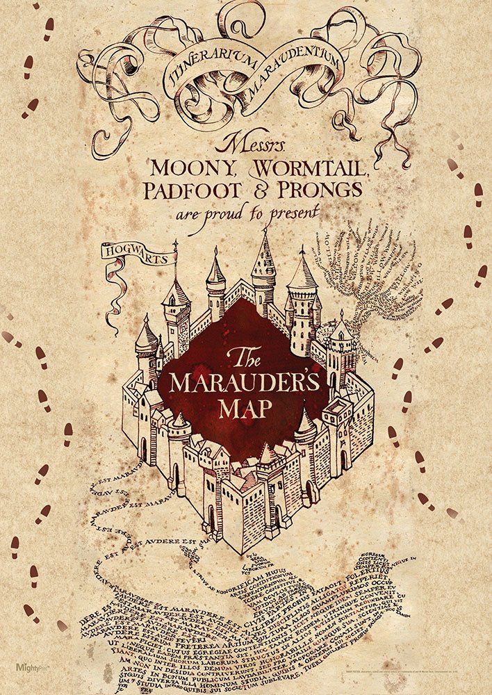 Amazon.com: MIGHTYPRINT Harry Potter – Marauders Map – Moony