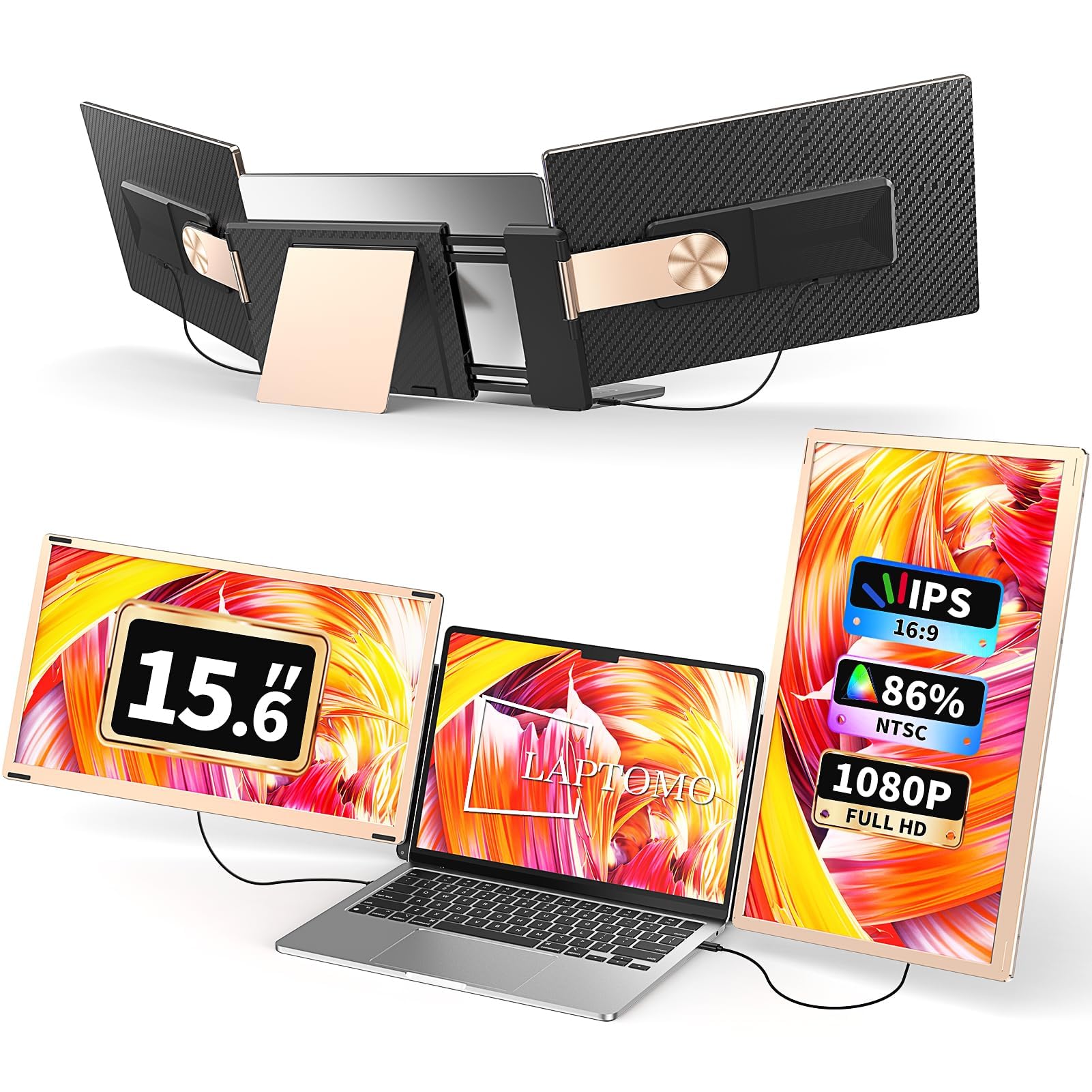 Amazon.co.jp: Laptomo S6 トリプルポータブルモニター 15.6インチ FHD