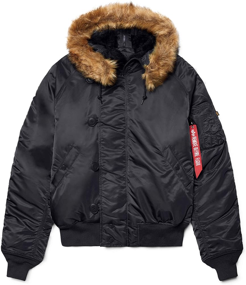 Alpha Industries Men's N-2B Short Waist Parka (XS, Black) at