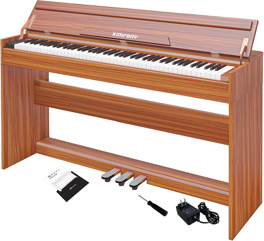 Amazon | KIMFBAY 電子ピアノ 88鍵盤 木製 電子ピアノ アップライト 88