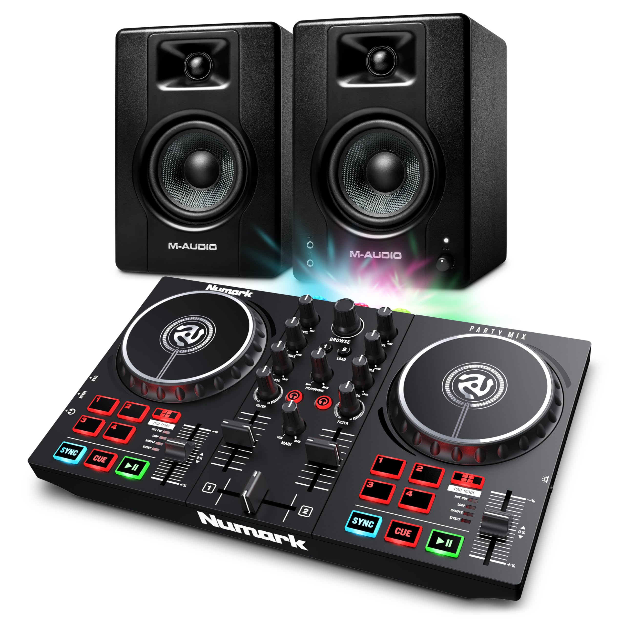 Amazon.co.jp: Numark DJコントローラー LEDライト搭載とモニター