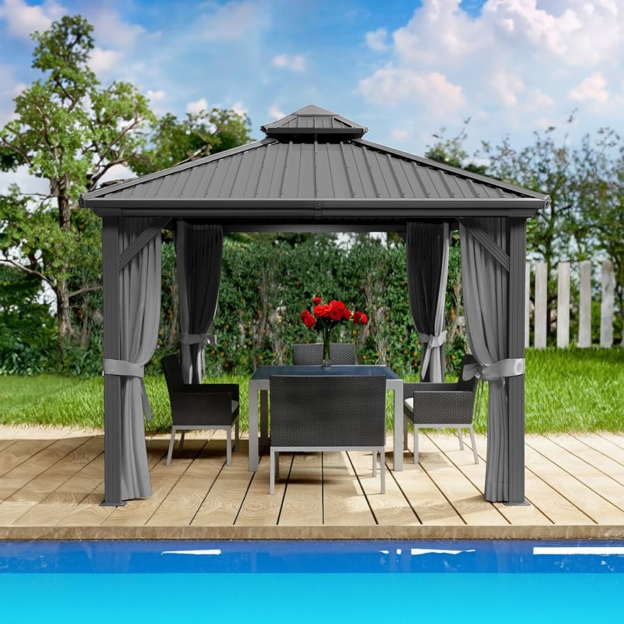 Amazon.com : Kozyard Caesar 10'x10' Hardtop Gazebo - Permanent