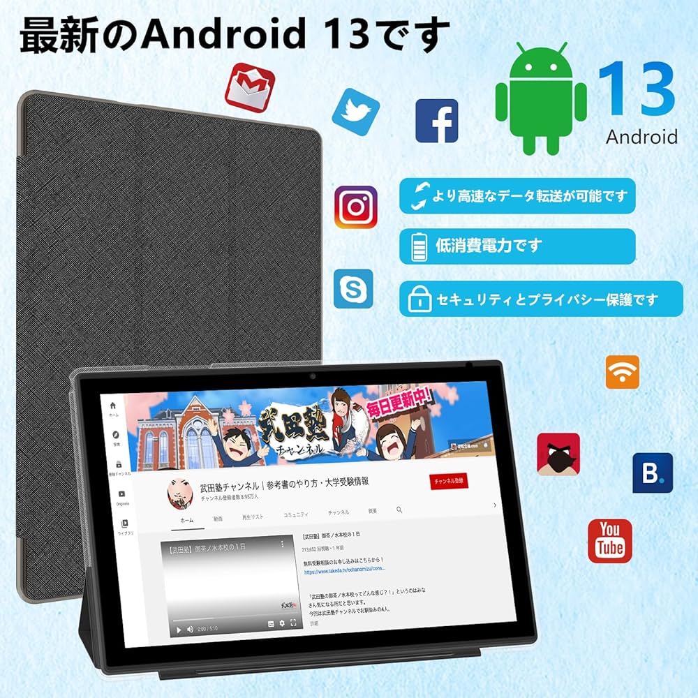 Amazon.co.jp: Android 13 CUPEISI YQ10S MAX タブレット カバーケース