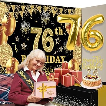 Amazon.com: 76th Birthday Decorations Men Women with 76th Birthday